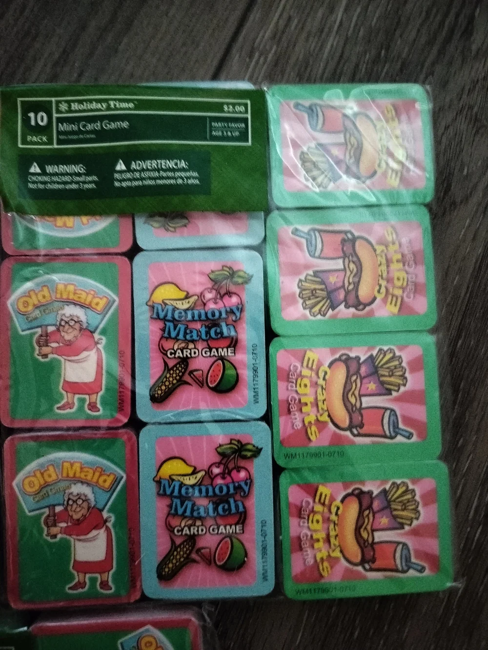 Mini Card Games - Memory Match, Old Maid, & Crazy Eight Games - 3 Packs of 12